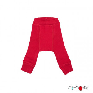 Pantaloni dublati Manymonths lână merinos - Cranberry Nectar, marime 1-4 ani