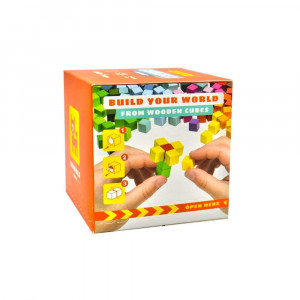 Set de constructii 64 piese, World Animal Series, Joc Din Lemn, Cubika