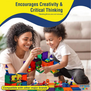 Set Playmags 18 piese magnetice de construcție cu forme mici pentru cărămizi de construit gen Lego