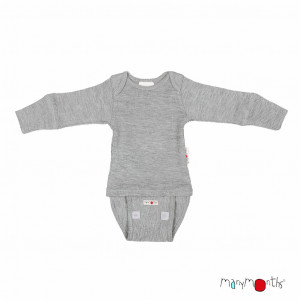 Body/Bluza (2 in 1) ManyMonths lână merinos - Platinum Grey