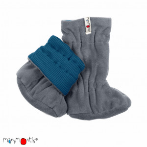 Botosei ajustabili ManyMonths Winter Booties pt babywearing - MykonosWaters/Grey Shell