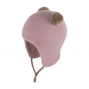 Căciulă din lână merinos fleece Pure Pure - Mauve