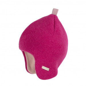 Căciulă din lână merinos fleece Pure Pure - Pink