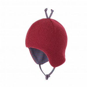 Caciula Pure Pure din lână merinos fleece dublata - Burgund