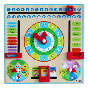 Calendar educativ din lemn, limba romana, Viga Toys