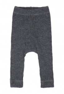 Colanți din lână merinos Joha - Rib Basic Dark Grey