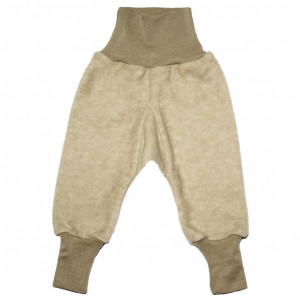 Pantaloni Cosilana lână merinos fleece si bumbac - Latte Machiato