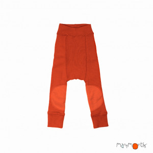 Pantaloni dublati Manymonths Patches lână merinos - Rooibos Red
