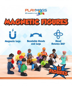 Set Playmags - 15 figurine magnetice