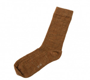 Șosete subtiri din lână merinos Joha - Rib Copper Melange