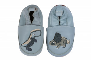 Botosei din piele pentru interior - Dino Silver Blue