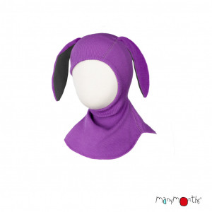 Cagula ManyMonths Bunny Ears lână merinos - Lavender Crystal