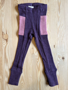 Colanți lână merinos Manymonths cu buzunare - Pocket Dusty Grape