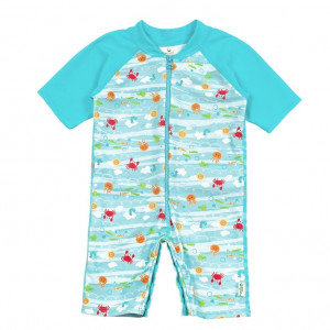 Costum de inot Iplay SPF50+ cu fermoar si capse - Aqua Sea Friends
