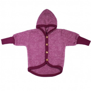 Jacheta Cosilana lână merinos fleece si bumbac - Wine Red