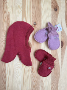 Manusi din lana merinos fleece Joha - Basic Fuchsia