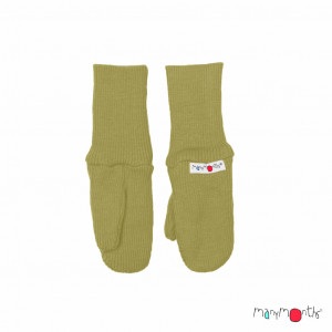 Mănuși dublate din lână merinos ManyMonths - Pea Green