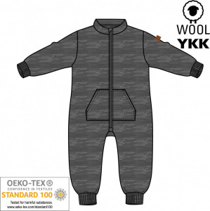 Overall lână fiartă boiled wool Mikk-line - Grey Melange