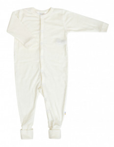 Overall/Pijama Joha lână merinos cu/fara sosete - Basic White