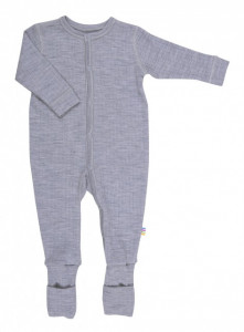 Overall/Pijama lână merinos cu/fara sosete Joha - Basic Grey
