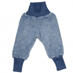 Pantaloni Cosilana lână merinos fleece si bumbac - Marine Melange