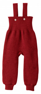 Pantaloni cu bretele lână merinos Disana - Bordeaux