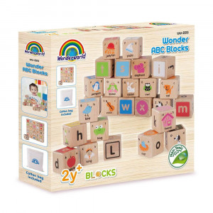 ABC Blocks, cuburi educative din lemn, Wonderworld