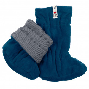 Botosei ajustabili ManyMonths Winter Booties pt babywearing - Platinum Grey/Dark Blue