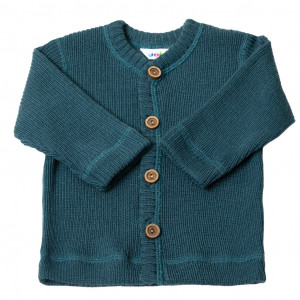Cardigan din lână merinos Joha - Rib Basic Dark Blue