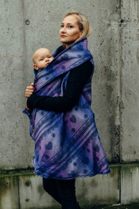 Cardigan lung/protectie babywearing pentru vreme rece, Lenny lamb - Space Lace