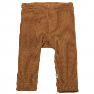 Colanți din lână merinos Joha - Rib Dark Copper, marimea 130 (8-9 ani)