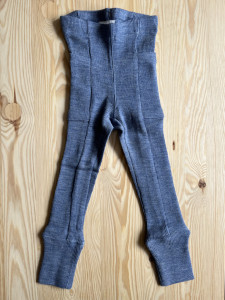 Colanți lână merinos Manymonths cu buzunare - Pocket Blue Mist
