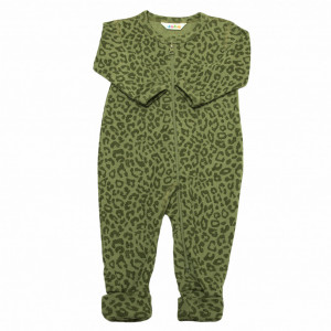 Jumpsuit din lână merinos cu/fără șosete Joha - Mini Leo Green