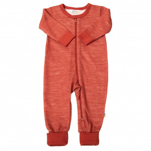 Jumpsuit lână merinos și bambus cu/fără șosete Joha - Chili Red