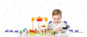 Kit De Constructie Pentru Baietei 55 piese, Jucarie Din Lemn, Cubika
