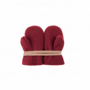 Mănusi Pure Pure lână organică fleece - Burgundy, marimea 6-12 luni
