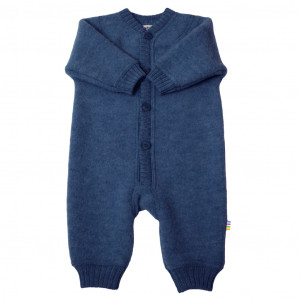 Overall din lână merinos fleece Joha - Basic Blue Melange