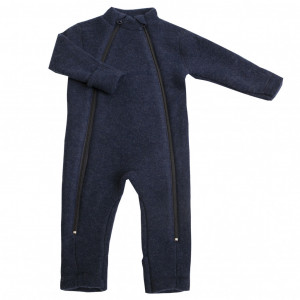 Overall Joha din lana merinos fleece, cu manusi si botosei - Basic Navy
