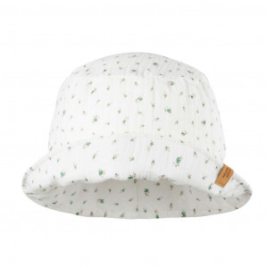 Pălărie din muselină dublă de bumbac, Pure Pure - White Green