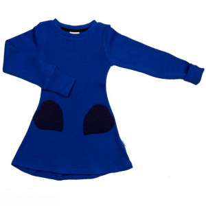 Rochie ManyMonths Unique Heart Pockets lână merinos - Jewel Blue