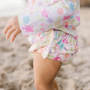 Slip de inot refolosibil Iplay UPF 50+ White Turtle Floral