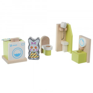 Set Constructii 8 piese, My Bathroom, Jucarie Din Lemn Cubika