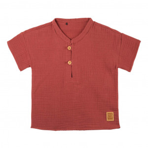 Tricou din muselină dublă de bumbac, Pure Pure - Wine