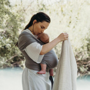 Wrap elastic Boba, Gray - Marsupiu ergonomic