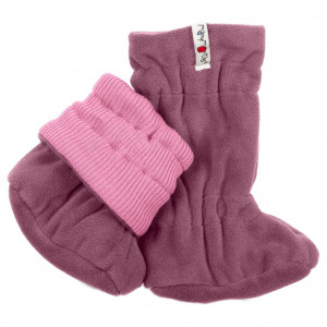 Botosei ajustabili ManyMonths Winter Booties pt babywearing - Stork Pink/Grape