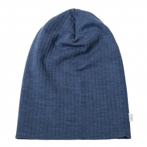 Caciulă dublată lână merinos Joha (adulti) - Basic Blue Melange