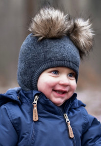Cagulă lână merinos fleece Mikk-line - Anthracite Melange