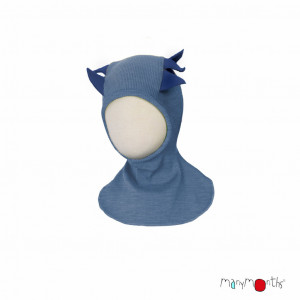 Cagulă ManyMonths Dino lână merinos - Blue Mist