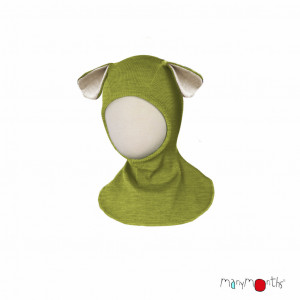 Cagulă ManyMonths Puppy lână merinos - Pea Green