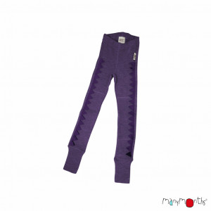 Colanti ManyMonths Dino lână merinos cu protecții genunchi - Dusty Grape